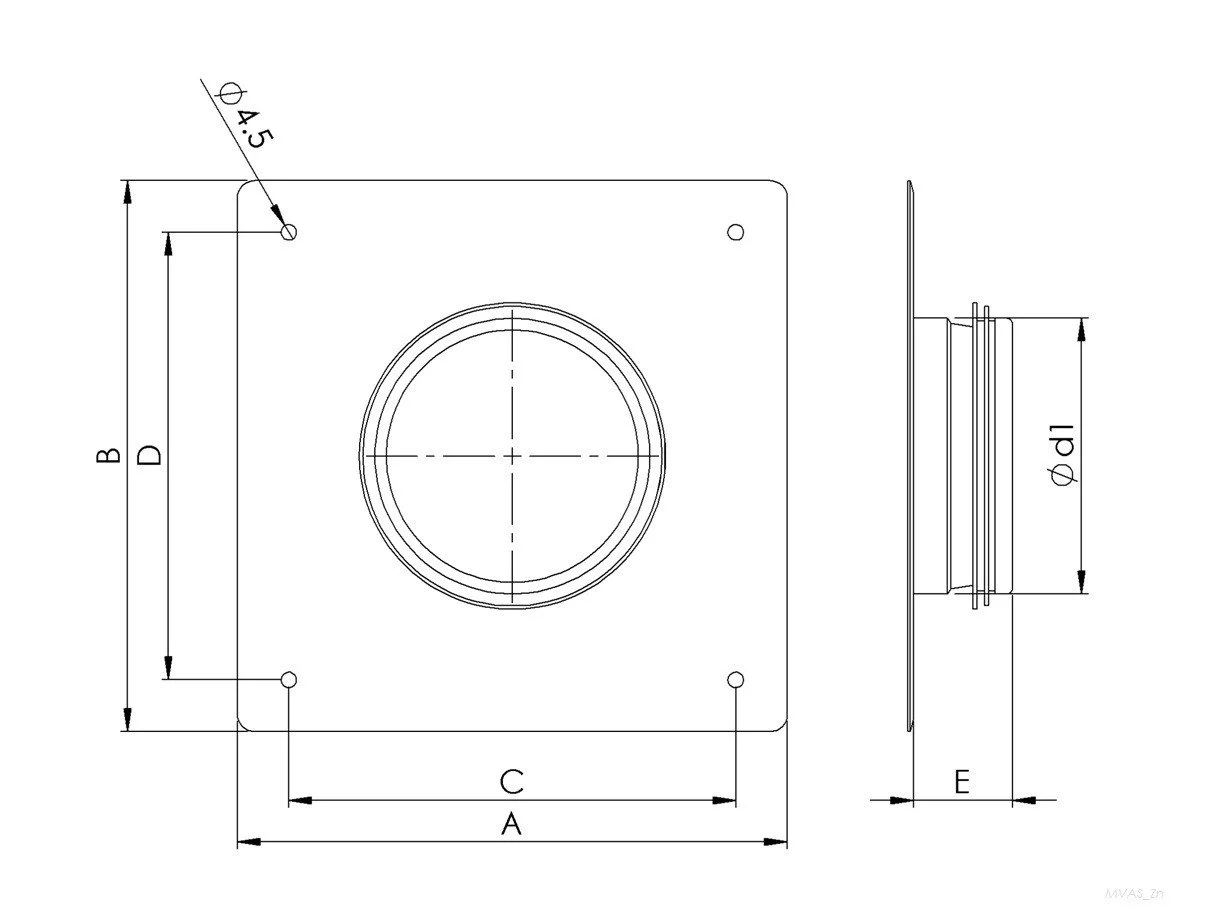Ventilationsadapter / planavstick med EPDM-packning