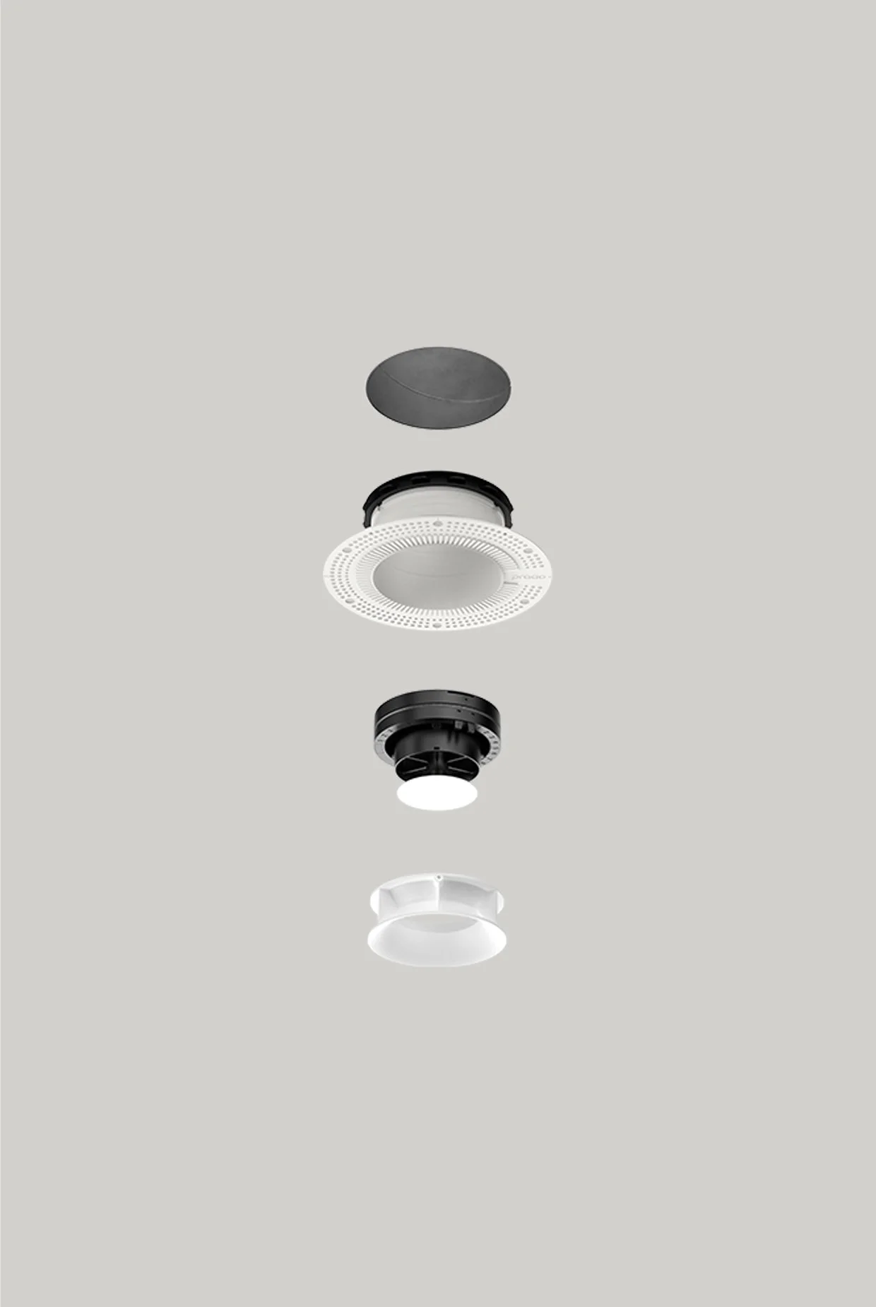 Pradovent Trimless Ø125 svart – Infällt designluftdon för diskret ventilation