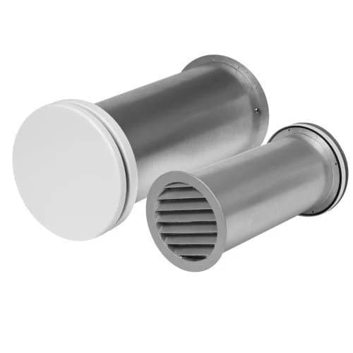 Väggventil teleskopisk med ljudisolering, metall (kit)