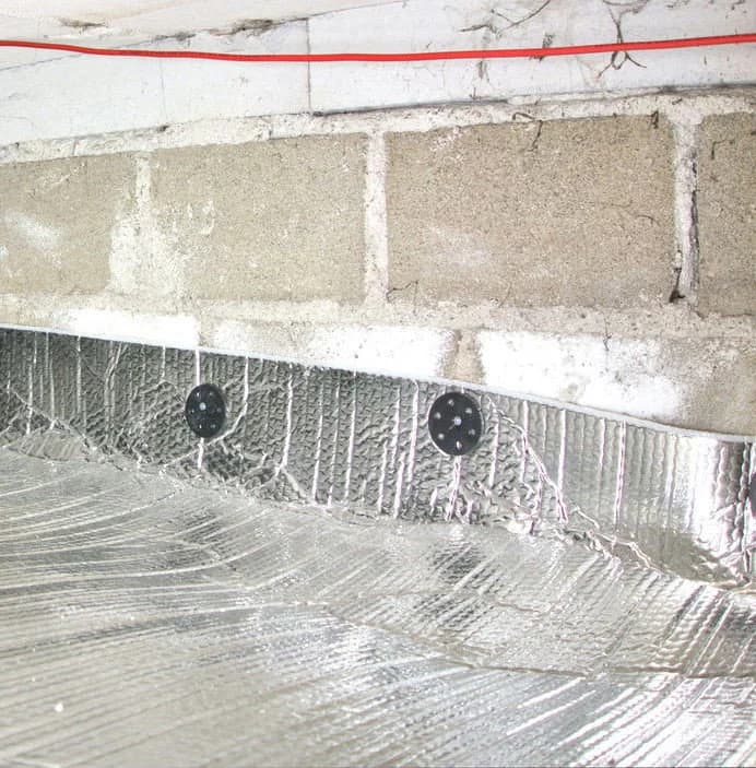 ISOREFLEKT krypgrundsisolering 48 m² – marktäckning & fuktspärr