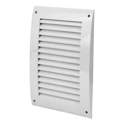 Ventilationsgaller plast rektangulära med insektsnät – flera varianter